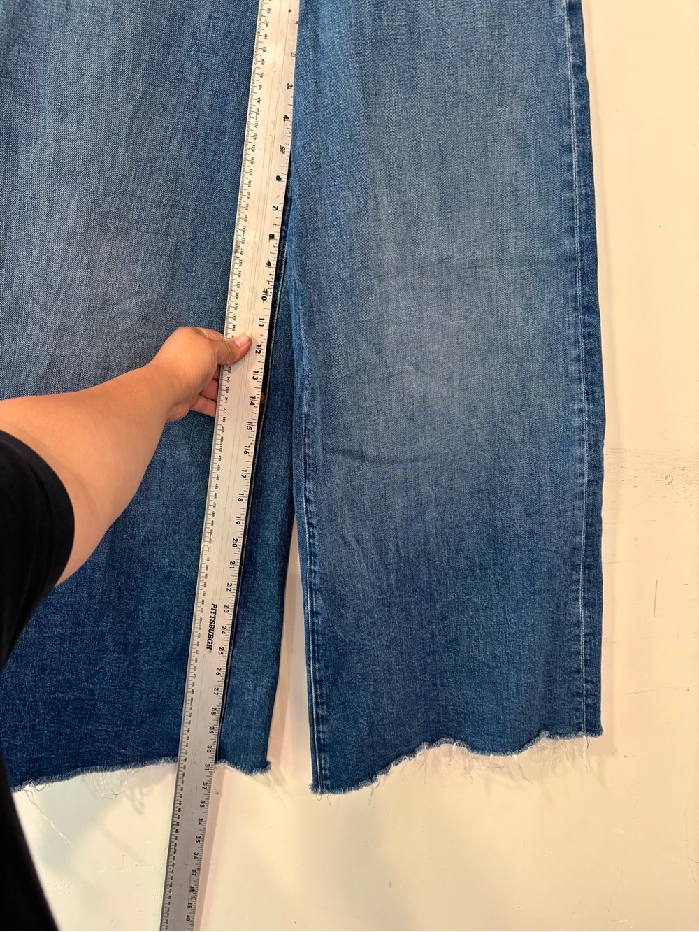 MOTHER SUPERIOR THE SWISHER SNEAK FRAY WIDE LEG JEANS PUNCH BUGGY SIZE 26 - Picture 2 of 7